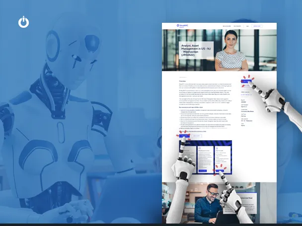 Robot showing clicking on several buttons on a job posting.