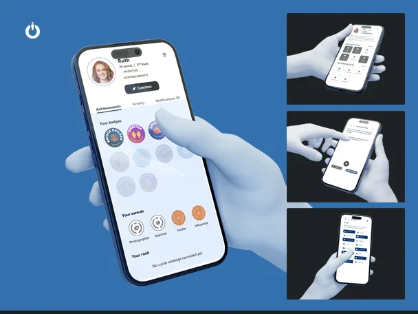 Ambassador UI with various functionality to upload content