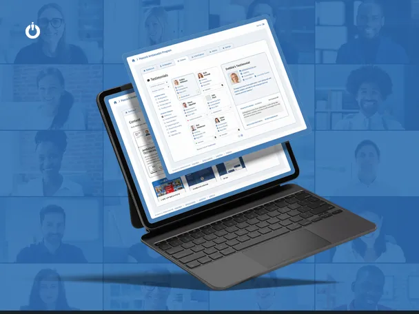 Ambassador Program UI with various functionality to upload content.