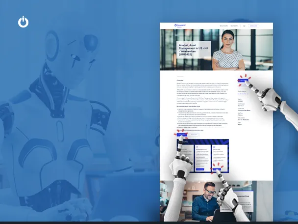 Robot showing clicking on several buttons on a job posting.